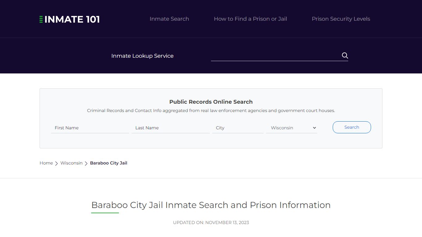 Baraboo City Jail Inmate Search and Prison Information