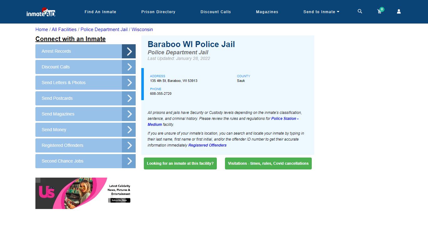 Baraboo WI Police Jail & Inmate Search - Baraboo, WI